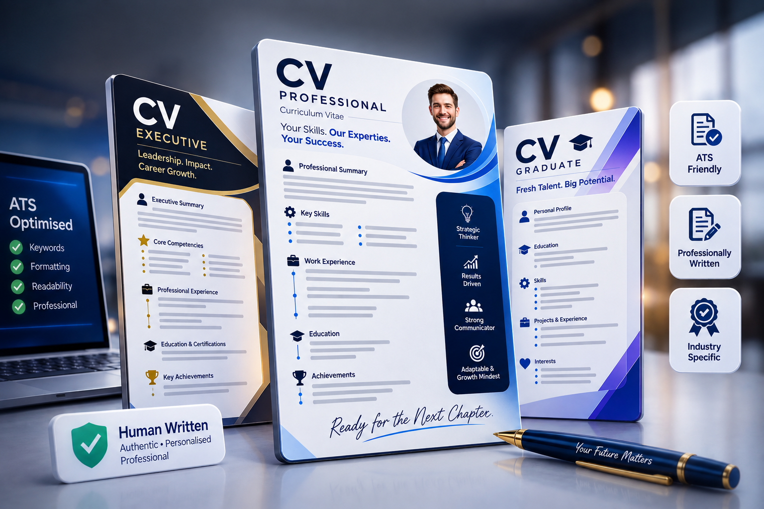 CV ProWrite sample CVs — Executive, Professional and Graduate CVs, ATS-optimised and professionally written